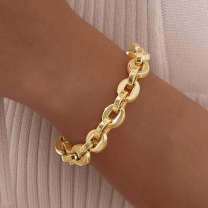 Bracelet Grosse Maille Femme Raffiné Acier Inoxydable