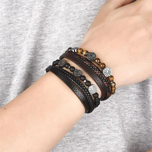 Bracelet Homme Arbre De Vie Et Perles