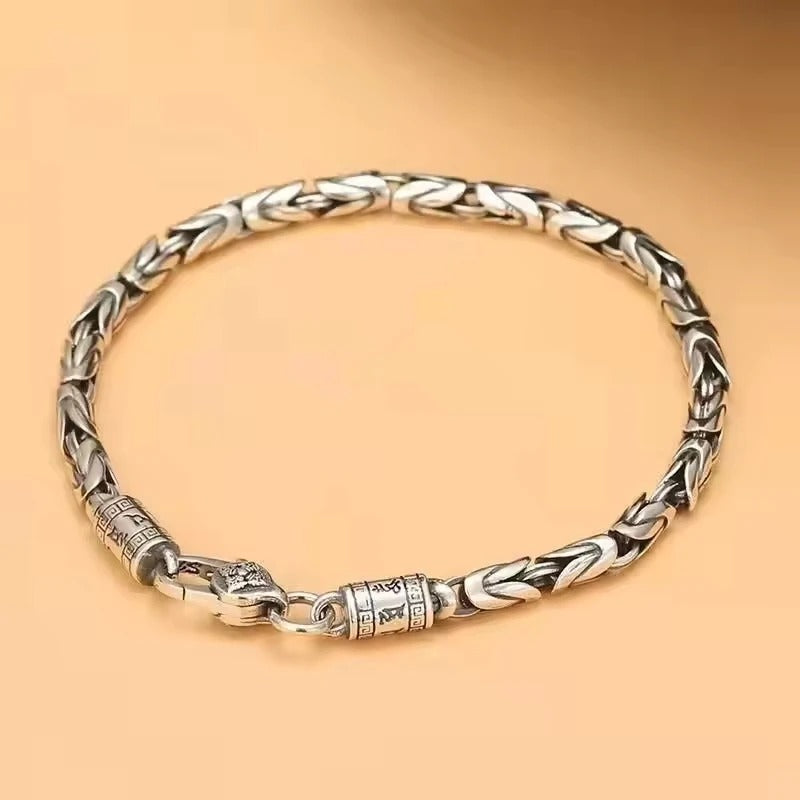 Bracelet Homme Argent Caractère Brut