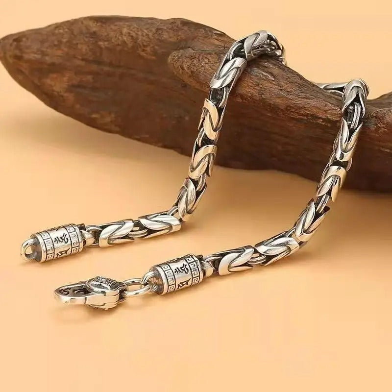 Bracelet Homme Argent Caractère Brut