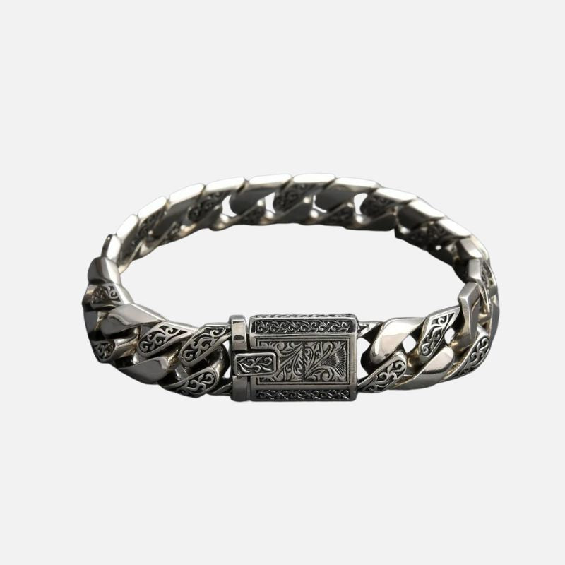 Bracelet Homme Argent Gravé Viking