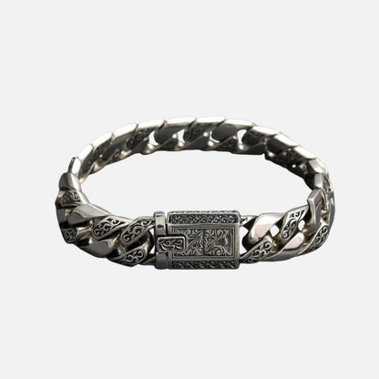 Bracelet Homme Argent Gravé Viking