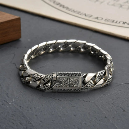 Bracelet Homme Argent Gravé Viking