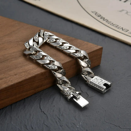Bracelet Homme Argent Gravé Viking