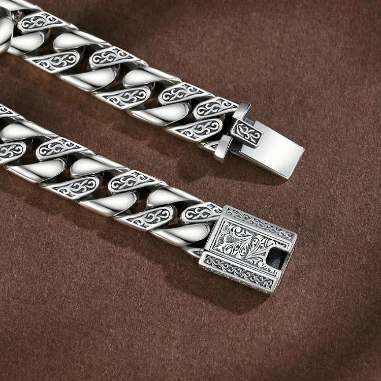 Bracelet Homme Argent Gravé Viking