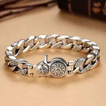 Bracelet Homme Argent Grosse Maille Mantra
