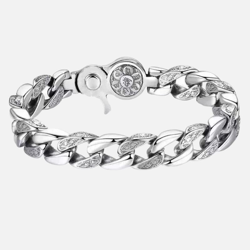 Bracelet Homme Argent Grosse Maille Mantra