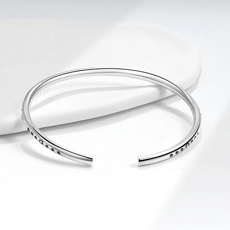 Bracelet Homme Argent Jonc Gravé Fin