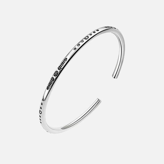 Bracelet Homme Argent Jonc Gravé Fin