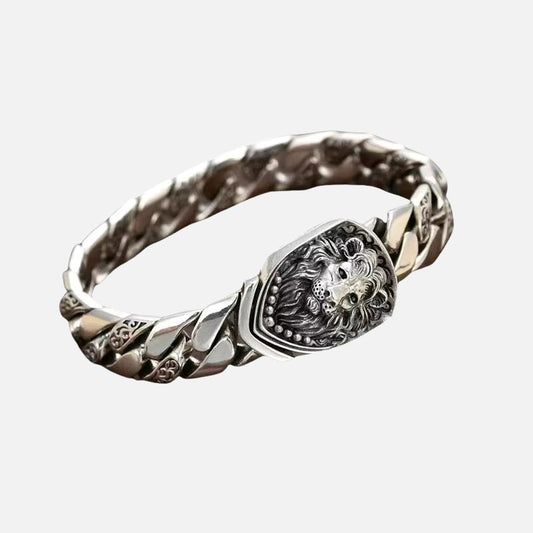 Bracelet Homme Argent Lion Force Symbolique