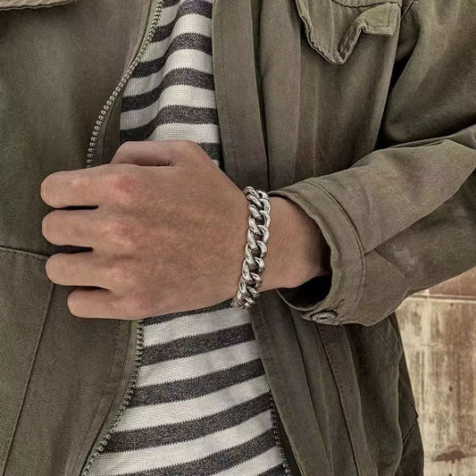 Bracelet Homme Argent Maille Épaisse