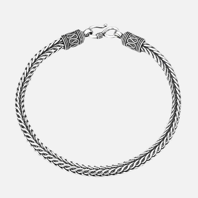 Bracelet Homme Argent Maille Serpent Vintage