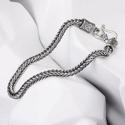 Bracelet Homme Argent Maille Serpent Vintage