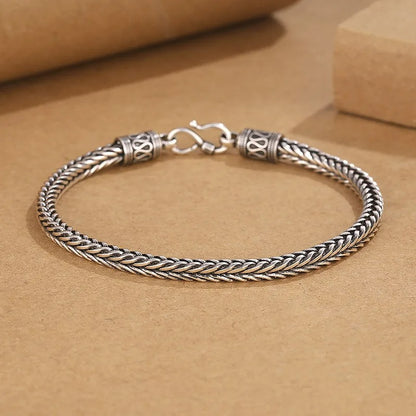 Bracelet Homme Argent Maille Serpent Vintage