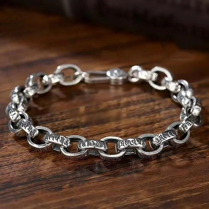 Bracelet Homme Argent Maillons Gravés