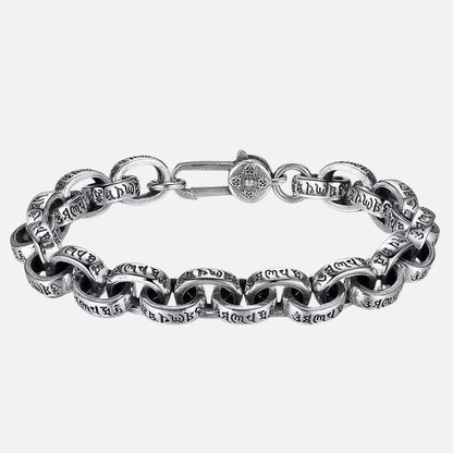 Bracelet Homme Argent Maillons Gravés