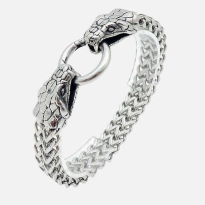 Bracelet Homme Argent Tête Serpent