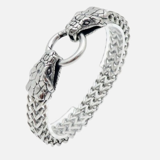 Bracelet Homme Argent Tête Serpent