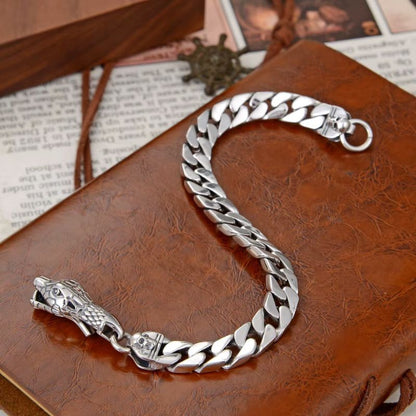 Bracelet Homme Argent Tête Serpent