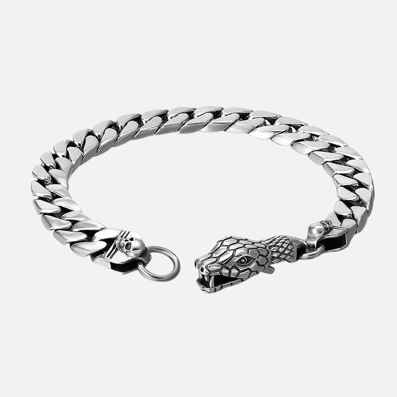 Bracelet Homme Argent Tête Serpent