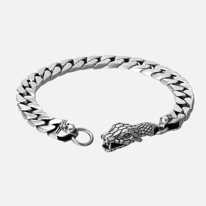 Bracelet Homme Argent Tête Serpent