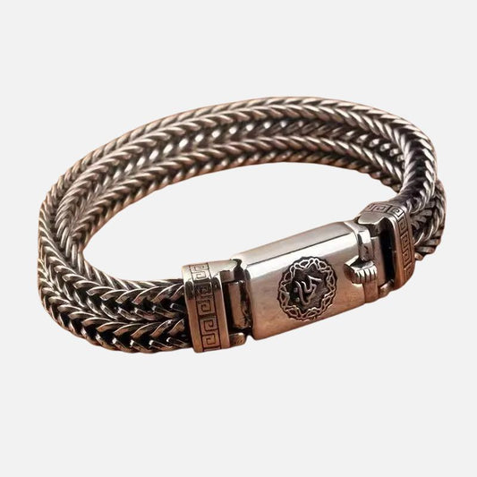 Bracelet Homme Argent Tressage Et Relief