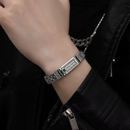 Bracelet Homme Argent tressé gravé