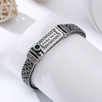 Bracelet Homme Argent tressé gravé