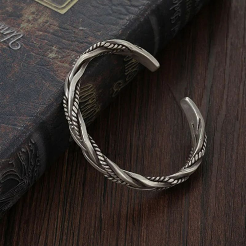 Bracelet Homme Argent Tressé Trois Brins