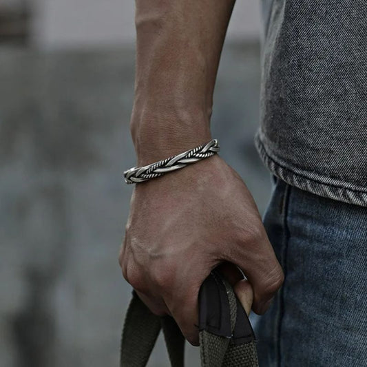 Bracelet Homme Argent Tressé Trois Brins