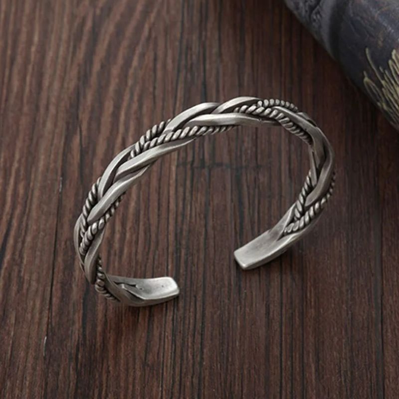 Bracelet Homme Argent Tressé Trois Brins