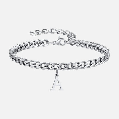 Bracelet Homme Initiale à Maillons Acier Inoxydable