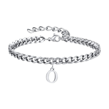 Bracelet Homme Initiale à Maillons Acier Inoxydable