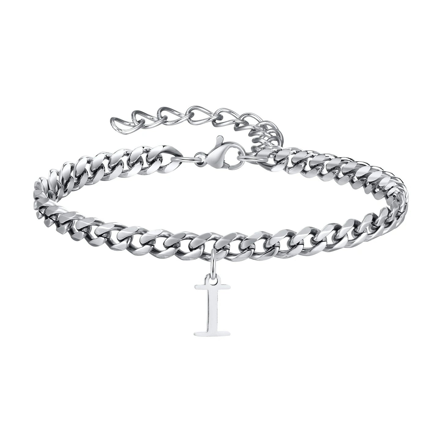 Bracelet Homme Initiale à Maillons Acier Inoxydable
