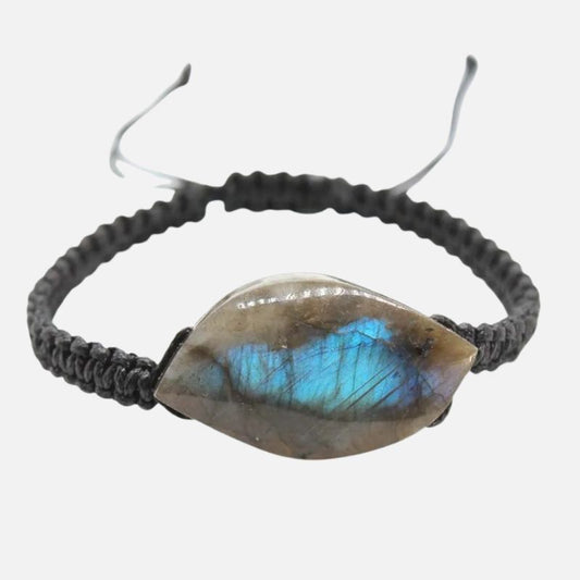Bracelet Homme Macramé Ajustable Avec Pierre