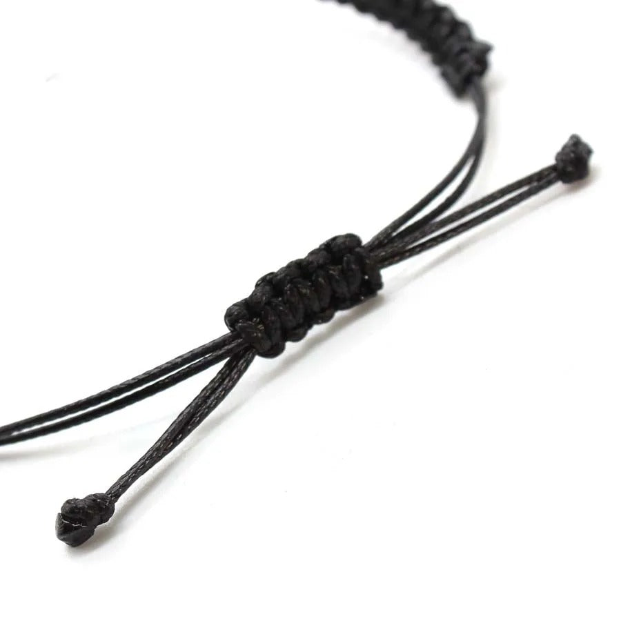 Bracelet Homme Macramé Ajustable Avec Pierre