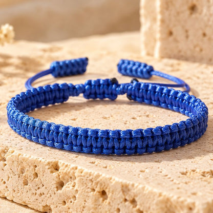 Bracelet Homme Macramé Bleu Ajustable