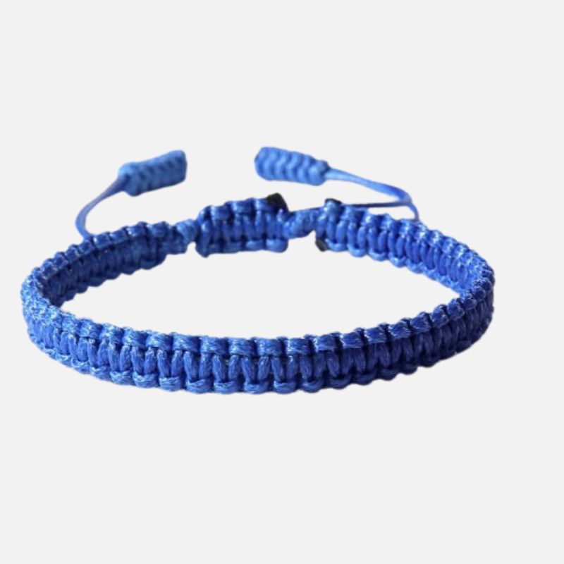 Bracelet Homme Macramé Bleu Ajustable