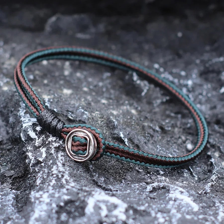 Bracelet Homme Macramé Fermoir Bouton