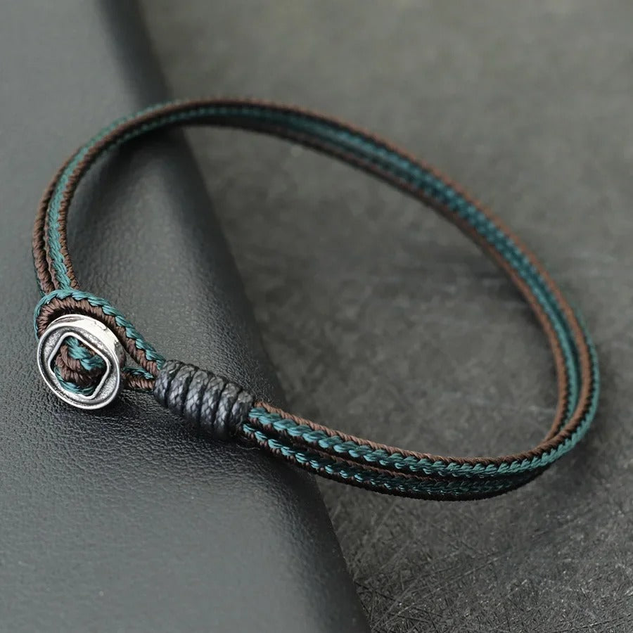 Bracelet Homme Macramé Fermoir Bouton