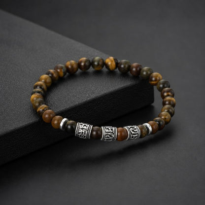 Bracelet Homme Perle Œil de Tigre Tibétain