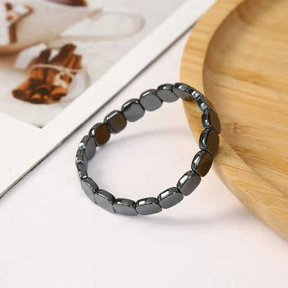 Bracelet Homme Perle Plate Hématite