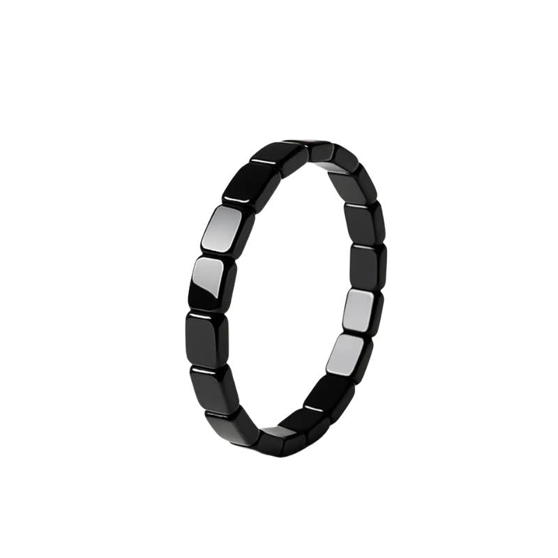 Bracelet Homme Perle Plate Hématite