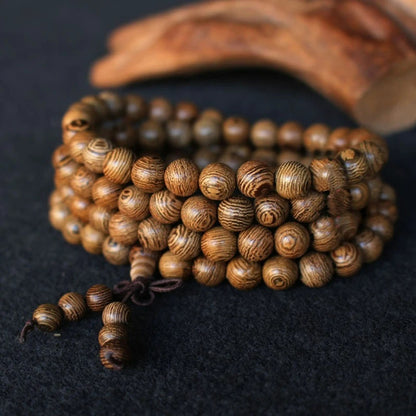 Bracelet Homme Perles Bois Mala Tibétain
