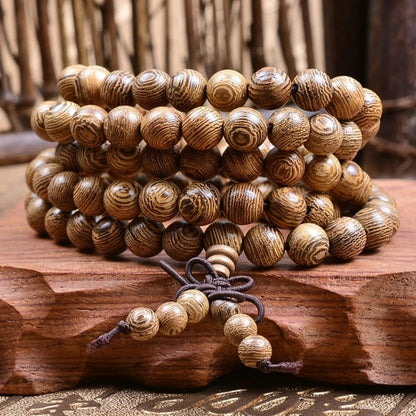 Bracelet Homme Perles Bois Mala Tibétain