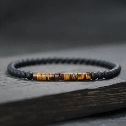 Bracelet Homme Perles Fines Onyx Œil De Tigre