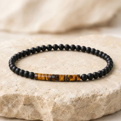 Bracelet Homme Perles Fines Onyx Œil De Tigre