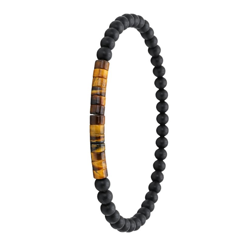 Bracelet Homme Perles Fines Onyx Œil De Tigre