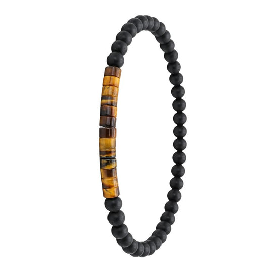 Bracelet Homme Perles Fines Onyx Œil De Tigre