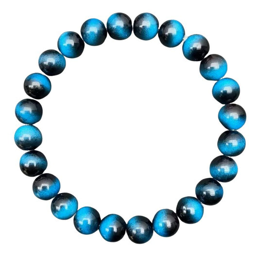 Bracelet Homme Perles Œil De Tigre Bleu